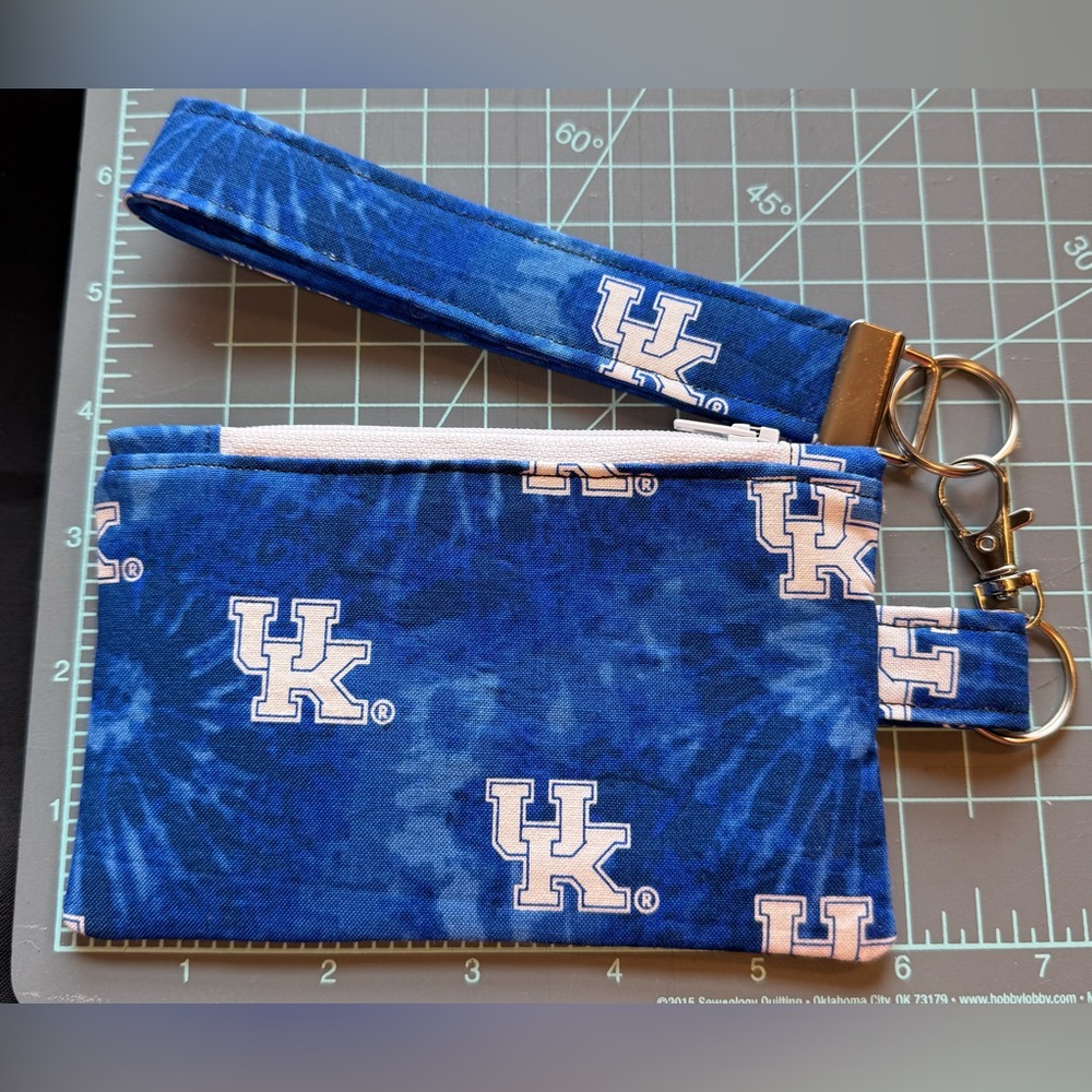 Blue UK Logo Wristlet Keychain